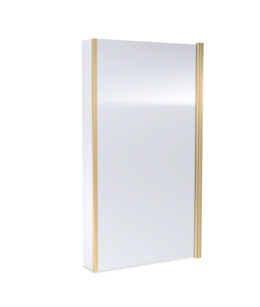 Nuie Square L-Shaped Hinged Bath Screen with Return Panel, Durable Toughened Glass Reversible Design for Modern Bathrooms in ...