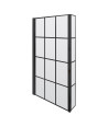 Nuie Pacific Framed Shower Bath Screen With Fixed Return - 1430mm x 808mm - Matt Black