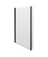 Nuie Pacific Square Shower Bath Screen With Fixed Return - 1430mm x 808mm - Matt Black