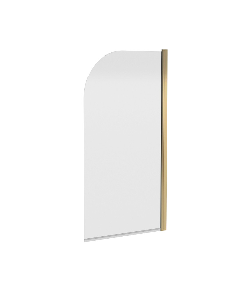 Nuie Pacific Round Top Hinged Shower Bath Screen - 1430mm x 785mm - Brushed Brass