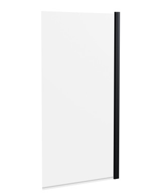Nuie Pacific Hinged Shower Bath Screen - 1430mm x 785mm - Matt Black