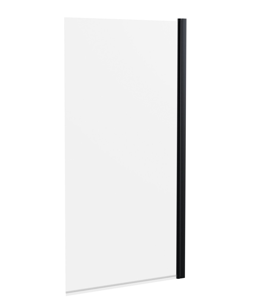 Nuie Pacific Hinged Shower Bath Screen - 1430mm x 785mm - Matt Black