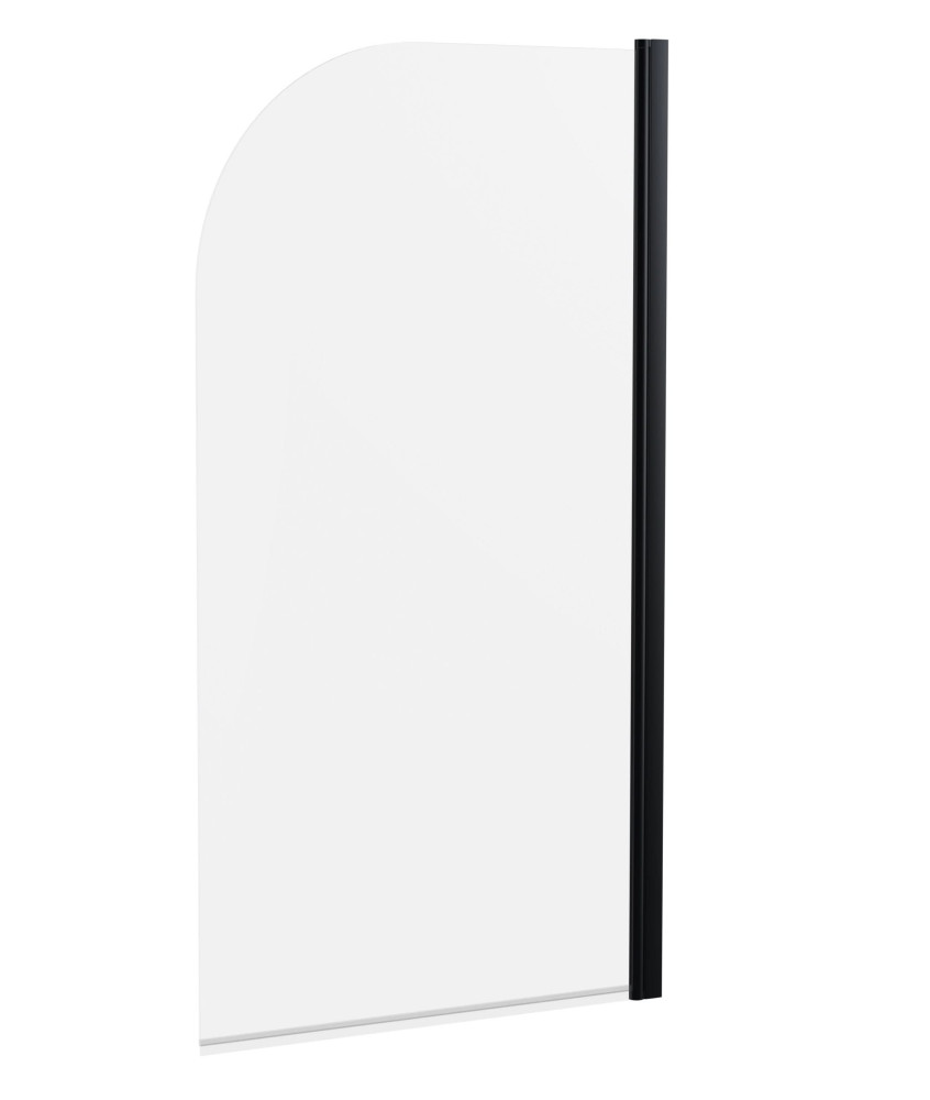 Nuie Pacific Round Top Hinged Shower Bath Screen - 1430mm x 785mm - Matt Black