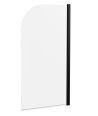 Nuie Pacific Round Top Hinged Shower Bath Screen - 1430mm x 785mm - Matt Black