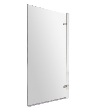 Nuie Pacific Square Hinged Shower Bath Screen - 1520mm x 830mm - Chrome