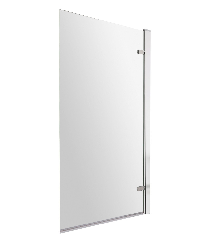 Nuie Pacific Square Hinged Shower Bath Screen - 1520mm x 830mm - Chrome
