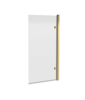 Nuie Pacific Hinged Shower Bath Screen - 1520mm x 830mm - Brushed Brass