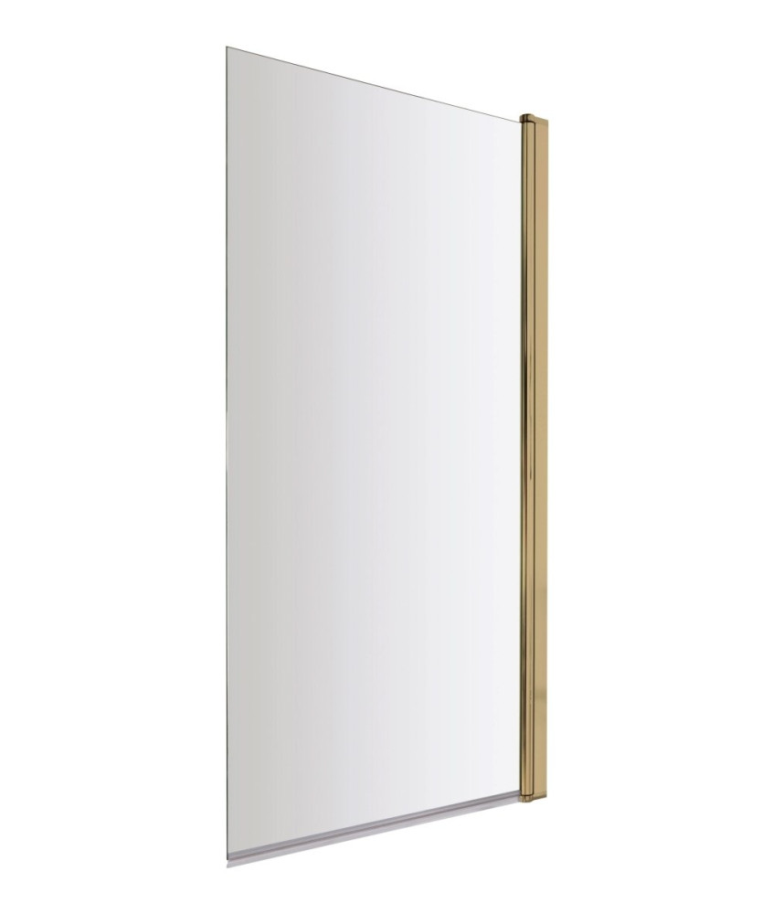 Nuie Square Bath Shower Screen, Durable Toughened Glass with Reversible Glass Bath Shower Panel for Straight Baths, Modern Ba...