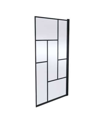 Square Block Framed Hinged Bath Screen - 8mm