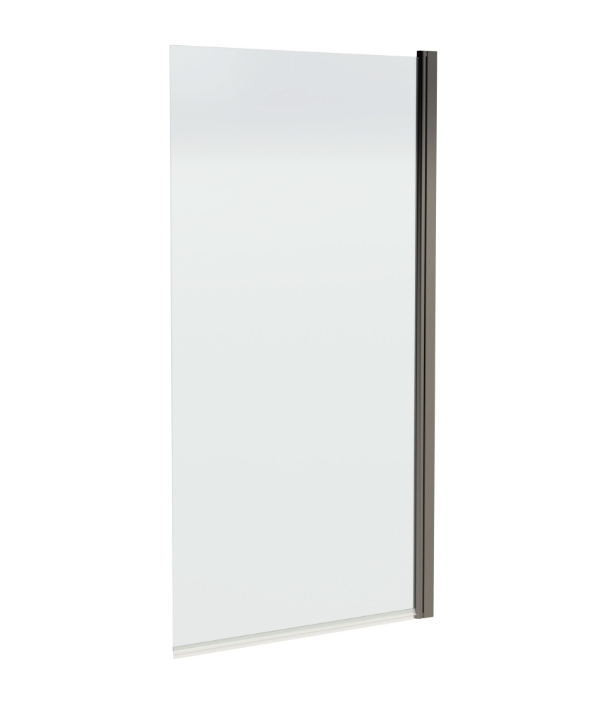 Nuie Square Bath Shower Screen, Durable Toughened Glass with Reversible Glass Bath Shower Panel for Straight Baths, Modern Ba...