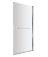 Nuie Pacific Square Hinged Shower Bath Screen With Towel Rail - 1430mm x 790mm - Polished Chrome
