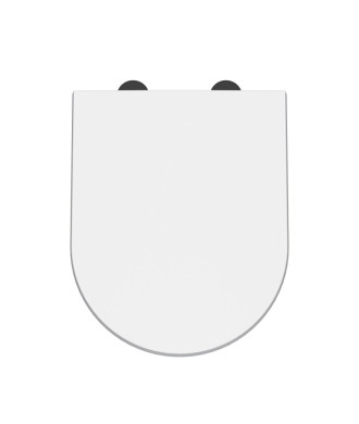 Nuie D Shape Soft Close Toilet Seat White, Quick Release, Stainless Steel Nylon Hinges, Slow Close, 450x370mm
