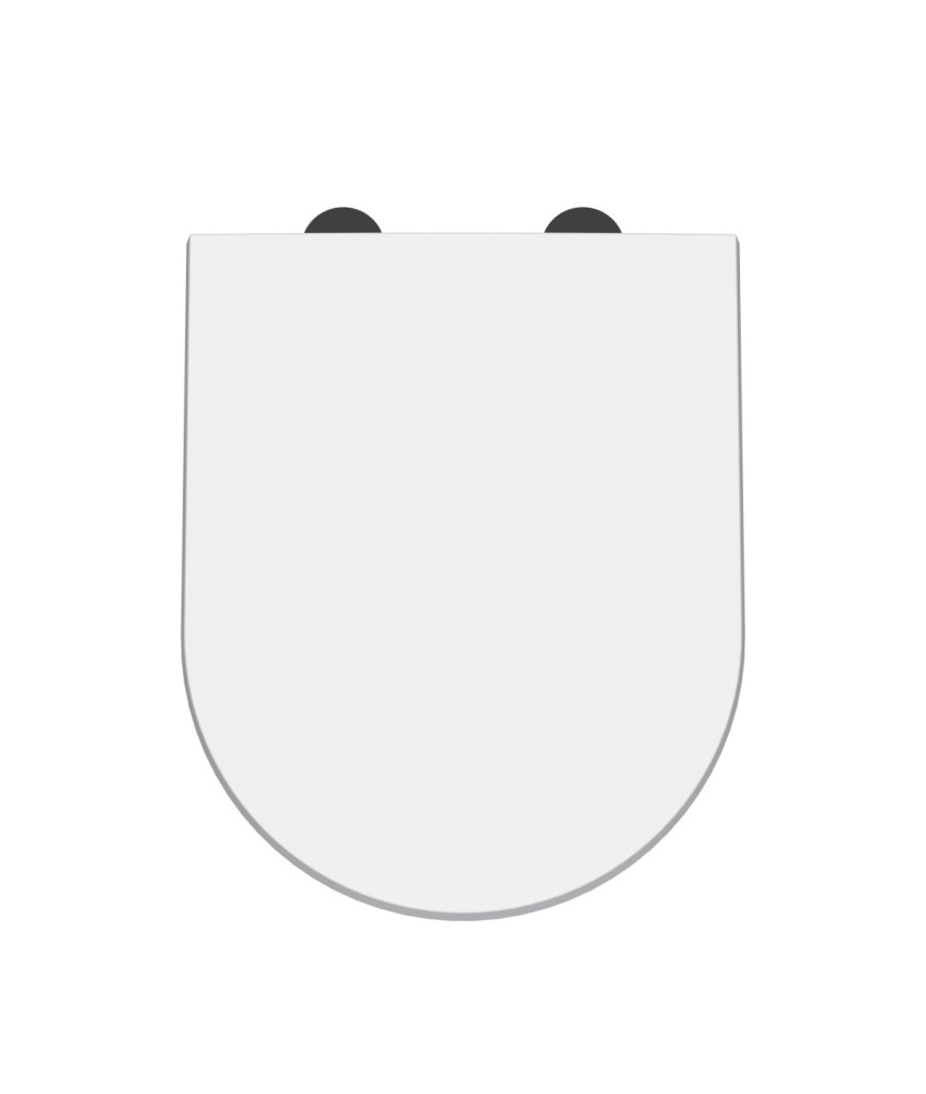Nuie D Shape Soft Close Toilet Seat White, Quick Release, Stainless Steel Nylon Hinges, Slow Close, 450x370mm