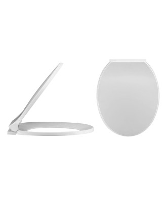Nuie Round Thermoplastic Bottom Fixing Soft Close Toilet Seat - White