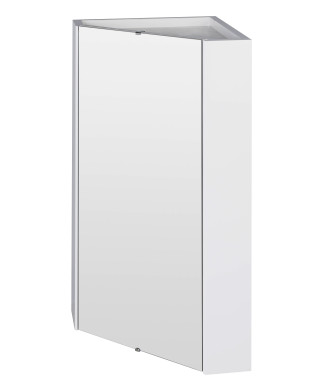 Nuie Mayford Corner Mirror Cabinet, Vertical Mirror with Bar Handle, Gloss White Rectangular Mirror, Modern, Space-Saving & S...