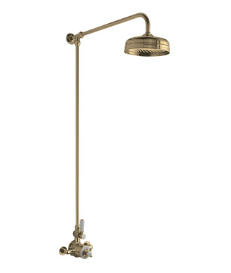 Old London Shower Kits Wall Mounted Thermostatic Shower Valve & Kit, Premium Quality Thermostatic Shower Valve in Brushed Brass