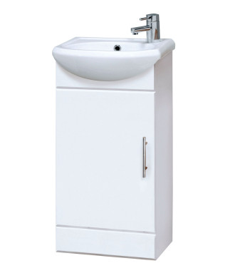 Nuie Mayford 1 Door Floorstanding Vanity Unit With Basin 400mm Wide - White