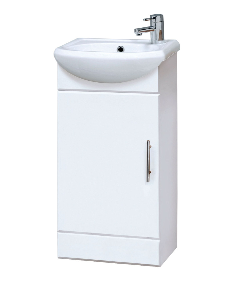 Nuie Mayford 1 Door Floorstanding Vanity Unit With Basin 400mm Wide - White