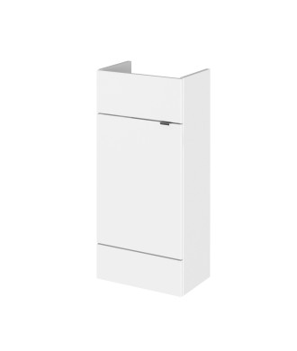 Hudson Reed Fusion Floor Standing 1 Door Vanity Unit without Basin, Modern Compact Bathroom Cabinet in Gloss White, 400mm