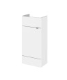 Hudson Reed Fusion Floor Standing 1 Door Vanity Unit without Basin, Modern Compact Bathroom Cabinet in Gloss White, 400mm