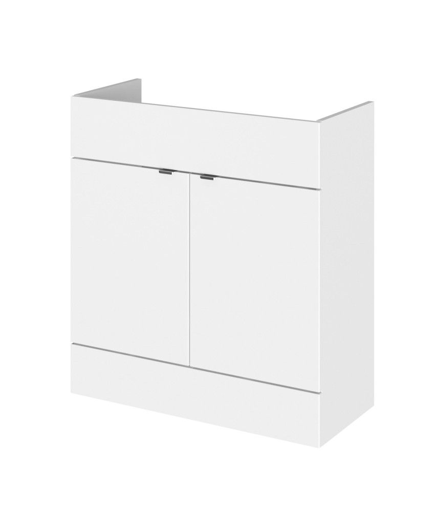 Hudson Reed Fusion Floor Standing 2 Door Vanity Unit without Basin, Modern Bathroom Cabinet in Gloss White Finish, 800mm