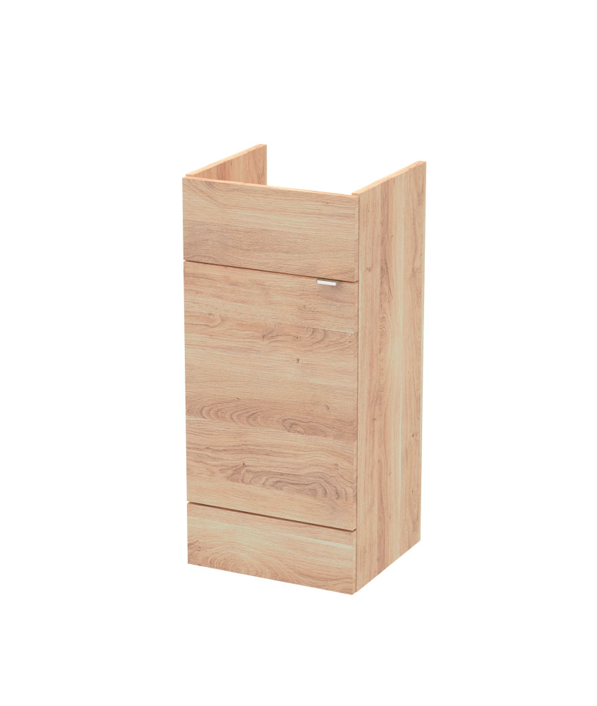 Hudson Reed Fusion Floor Standing Full Depth Vanity Unit without Basin, Modern Bathroom Furniture in Bleached Oak Finish, 400mm