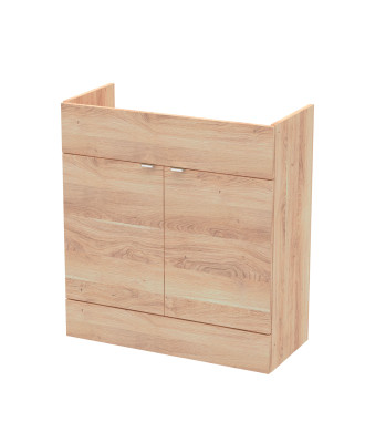 Hudson Reed Fusion Floor Standing Vanity Unit without Basin, Modern Full Depth Bathroom Cabinet in Bleached Oak Finish, 800mm