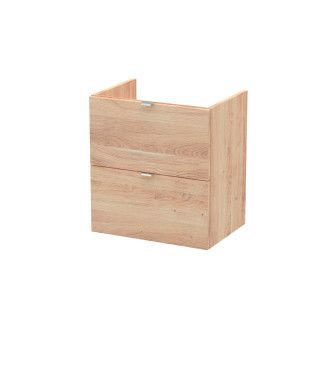 Hudson Reed 2 Soft Close Drawer Wall Hung Vanity Unit without Basin, Modern Bathroom Furniture in Woodgrain Finish, 500 x 355mm