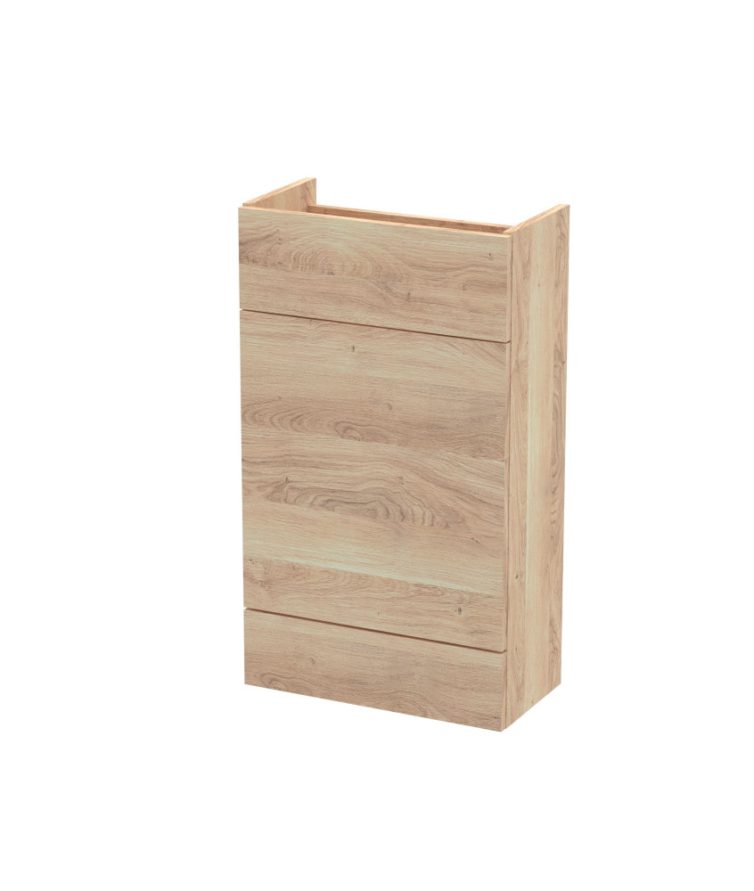 Hudson Reed Fusion Floor Standing Compact WC Unit without Basin, Modern Bathroom Furniture in Bleached Oak Finish, 500mm