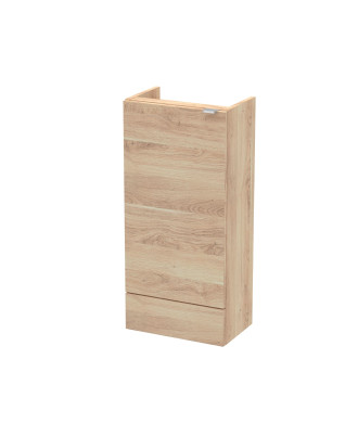 Hudson Reed Fusion Compact Floor Standing 1 Soft Close Door Base Unit without Basin, Modern Bathroom Furniture in Bleached Oa...