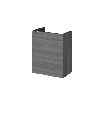 Hudson Reed Fusion Wall Hung 1 Door Vanity Unit without Basin, Modern Compact Bathroom Furniture in Anthracite Woodgrain Fini...