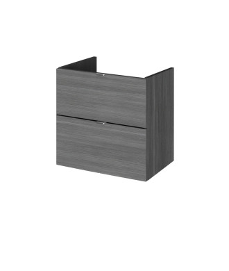 Hudson Reed Fusion Wall Hung 2 Soft Close Drawer Vanity Unit without Basin, Modern Bathroom Furniture in Anthracite Woodgrain...
