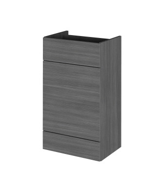 Hudson Reed Fusion Floor Standing WC Unit without Basin, Modern Bathroom Furniture in Anthracite Woodgrain Finish, 500mm