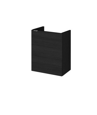 Hudson Reed Fusion Wall Hung 1 Soft Close Door Vanity Unit without Basin, Modern Compact Bathroom Furniture in Hacienda Black...