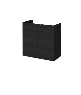 Hudson Reed Fusion Wall Hung 2 Soft Close Door Vanity Unit without Basin, Modern Compact Bathroom Furniture in Hacienda Black...
