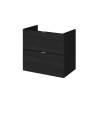 Hudson Reed Fusion Wall Hung 2 Soft Close Drawer Vanity Unit without Basin, Modern Bathroom Furniture in Hacienda Black Finis...
