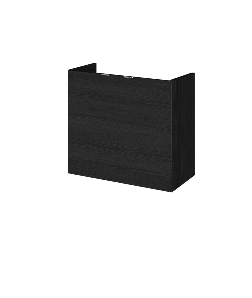 Hudson Reed Fusion Wall Hung 2 Soft Close Door Vanity Unit without Basin, Modern Compact Bathroom Furniture in Hacienda Black...