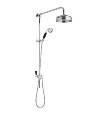 Old London Shower Kits Rigid Riser Kit, Durable and Premium Quality Shower Riser Rail, Chrome & Black
