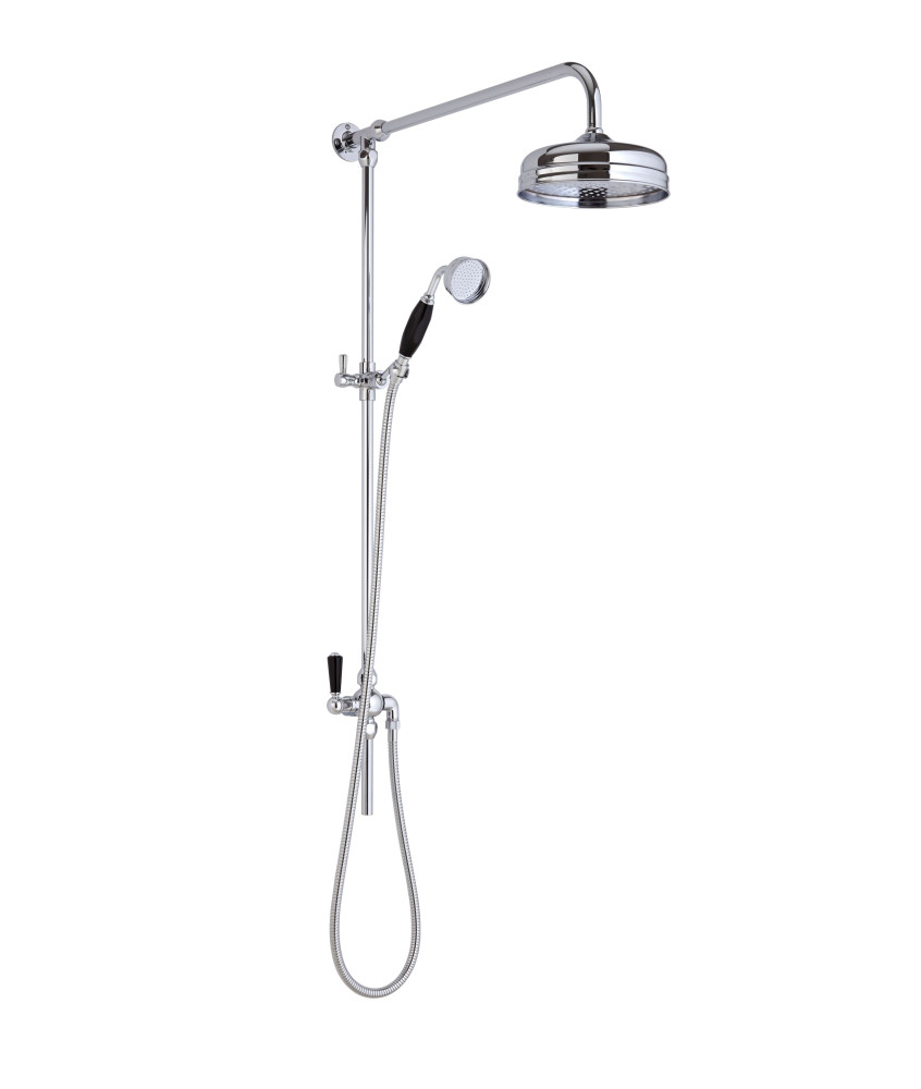 Old London Shower Kits Rigid Riser Kit, Durable and Premium Quality Shower Riser Rail, Chrome & Black