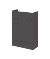 Hudson Reed Fusion Floor Standing 2 Soft Close Door Vanity Unit without Basin, Modern Compact Bathroom Cabinet in Gloss Grey ...