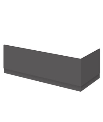 Nuie Fusion Bath Straight Front Panel, Contemporary Bathroom Furniture Accessories in Gloss Grey, 1800mm