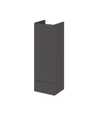Hudson Reed Fusion Compact Floor Standing 1 Soft Close Door Base Unit without Basin, Modern Bathroom Cabinet in Gloss Grey Fi...