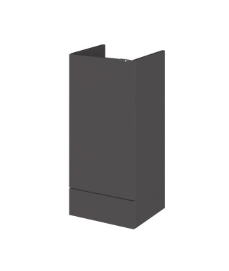 Hudson Reed Fusion Floor Standing 1 Door Base Unit without Basin, Modern Bathroom Furniture in Gloss Grey Finish, 400mm