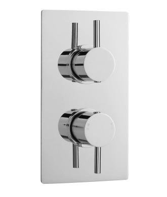 Nuie Quest Dual Handle Rectangular Concealed Shower Valve - Chrome