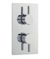 Nuie Quest Dual Handle Rectangular Concealed Shower Valve With Diverter - Chrome