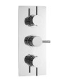 Nuie Quest Triple Handle Rectangular Concealed Shower Valve With Diverter - Chrome