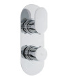 Hudson Reed Reign Twin Thermostatic Concealed Shower Valve, Dual Lever Control in Round Backplate with Vertical/Horizontal Fi...