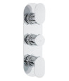Hudson Reed Reign Triple Thermostatic Concealed Shower Valve, Dual Lever Control in Round Backplate with Vertical/Horizontal ...