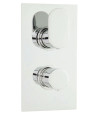 Hudson Reed Reign Twin Thermostatic Concealed Shower Valve, Dual Lever Control in Rectangle Backplate with Vertical/Horizonta...
