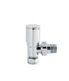 Nuie Minimalist Angled Radiator Valves Pair - 82mm High- Chrome